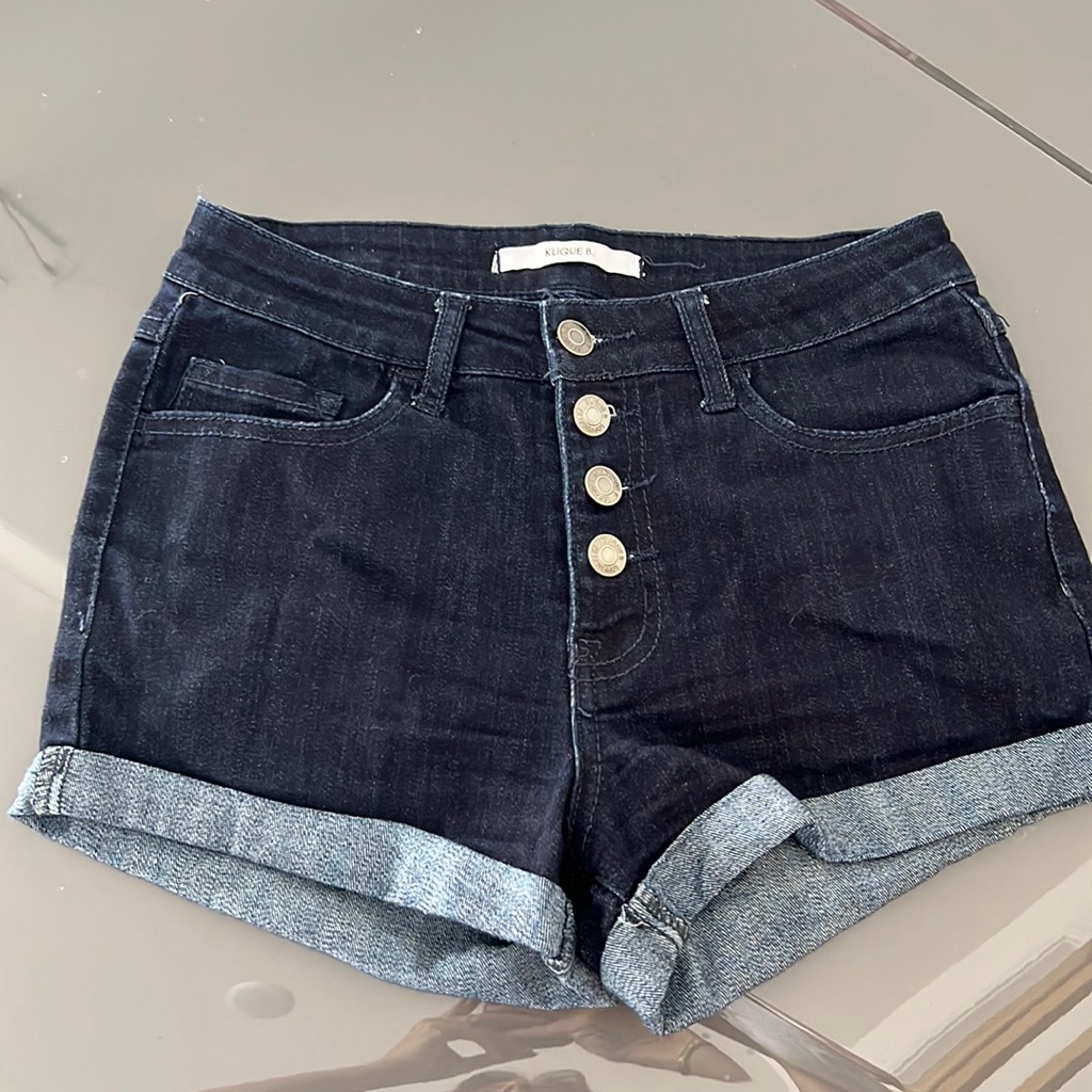 Short Denim Cuffed Shorts